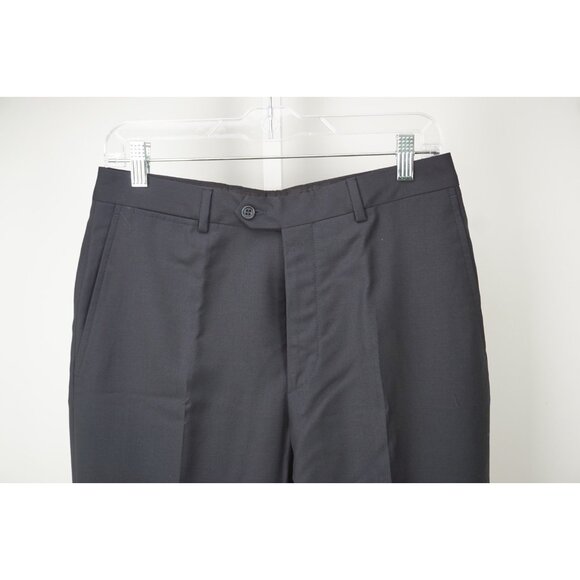 Ermenegildo Zegna Solid Dark Blue Wool Pants Sz 46 Brand New